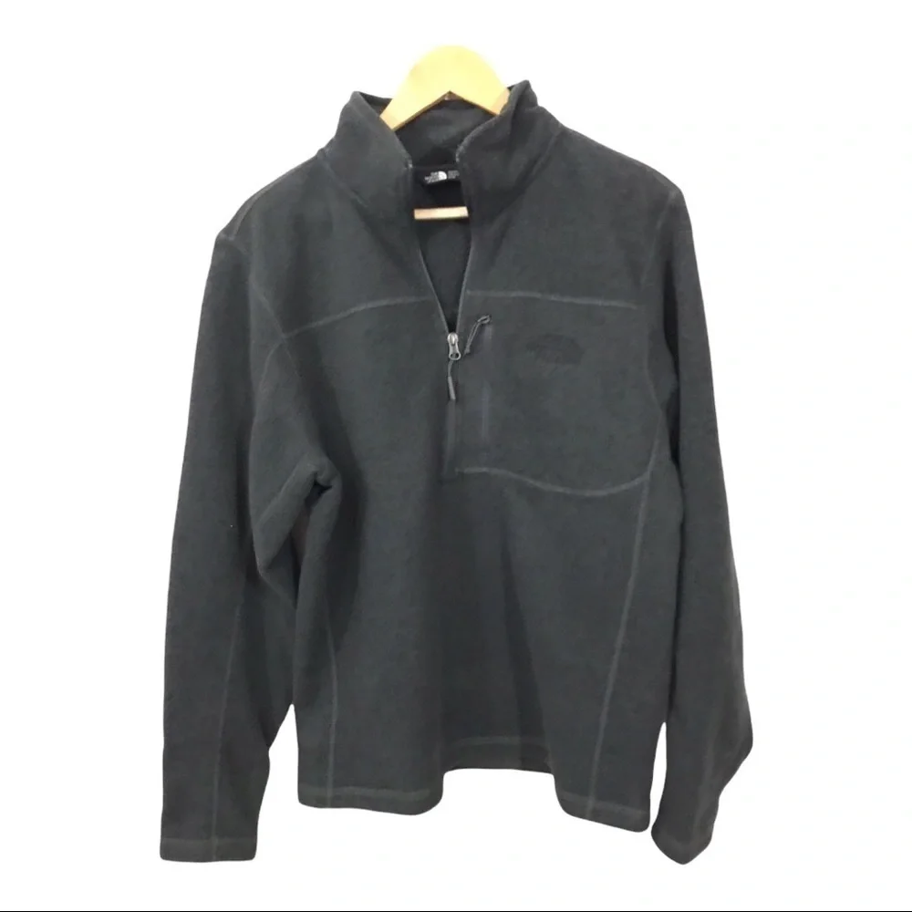 The North Face Better Sweater Fleece Men Medium Heathered Charcoal Gray 1/2 Zip.